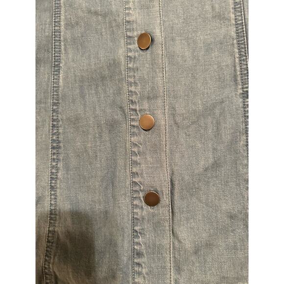 Free People Movement Women’s Sami Button Front Chambray Halter Mini Dress Size L - Picture 9 of 10